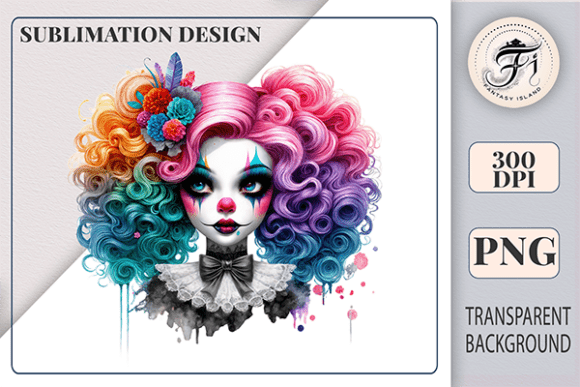 Download Gothic Clown Girl Halloween Clipart PNG - Art Collection