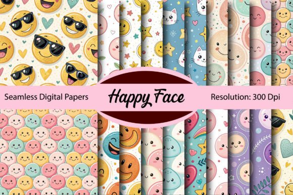 Download Happy Face Seamless Digital Paper - Seamless Collection
