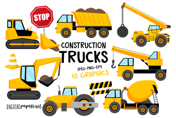 Download Construction Trucks Clipart Set - Art Collection