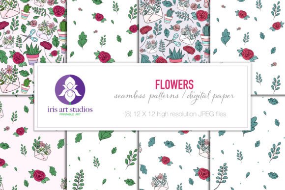 Download Seamless Flowers Pattern, Digital Paper - Seamless Collection