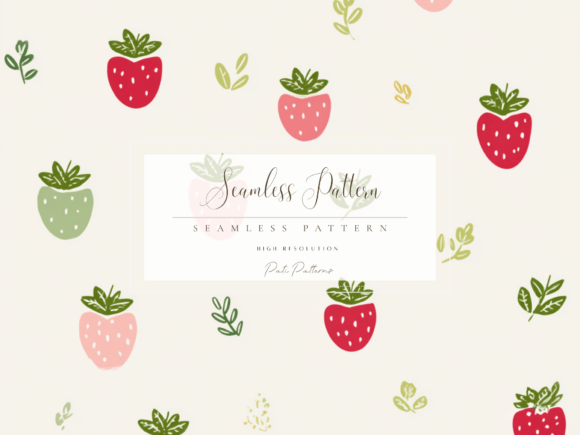 Download Cute Strawberry Seamless Pattern PNG with Background - Seamless Collection