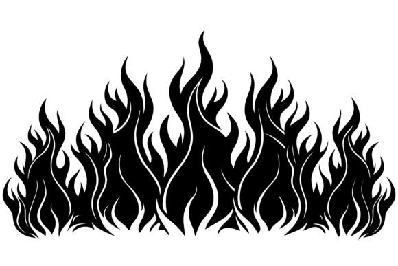 Download Black Flames Silhouette - Flames Collection