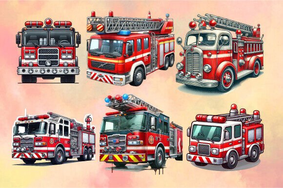 Download Watercolor Fire Truck Clipart - Art Collection