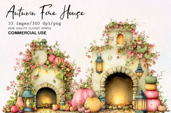 Download Whimsical Autumn Fire House Clipart - Art Collection