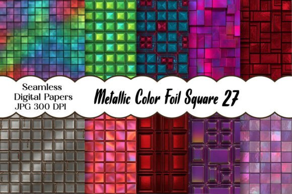 Download Metallic Color Foil Square Pattern - Metallic Collection
