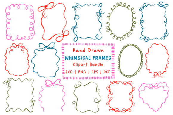 Download Whimsical Frames Doodle Clipart Bundle - Art Collection