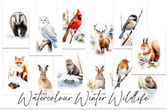 Download Watercolour Winter Wildlife Digital Art - Art Collection