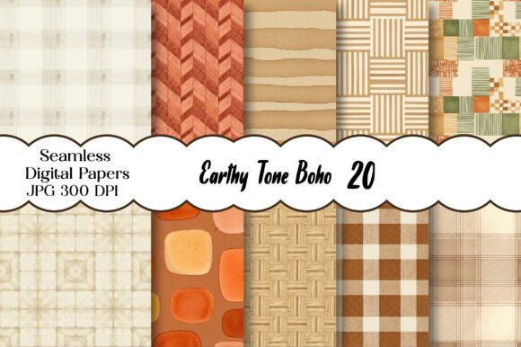 Download Earthy Tone Boho Digital Paper - Art Collection