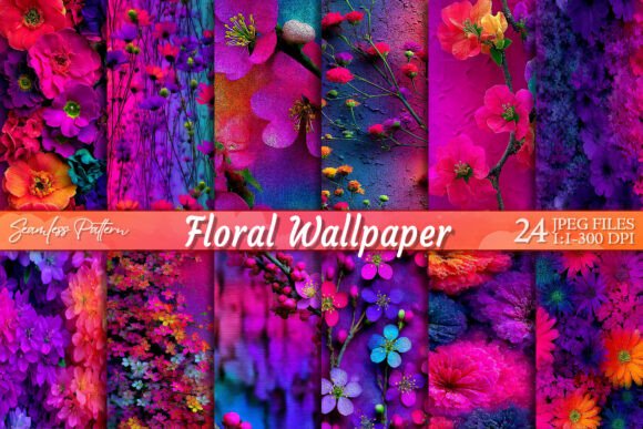 Download Neon Floral Wallpaper Seamless Pattern - Seamless Collection