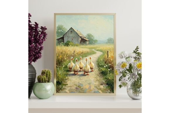Download Geese Country Path Printable Art - Art Collection