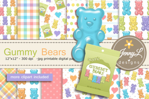 Download Gummy Bears Digital Papers and Clipart - Art Collection