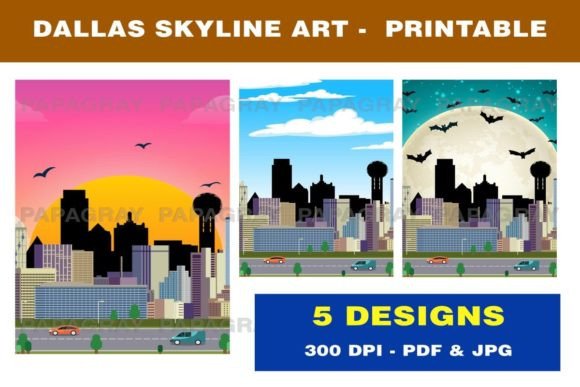 Download Dallas Texas Skyline - Printable Artwork - Art Collection