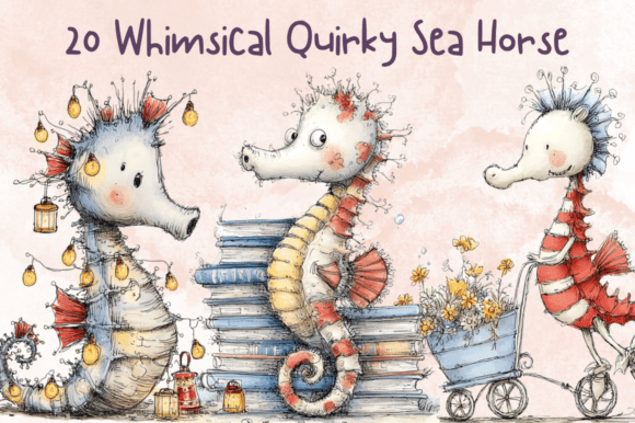 Download Whimsical Quirky Sea Horse Clipart - Art Collection