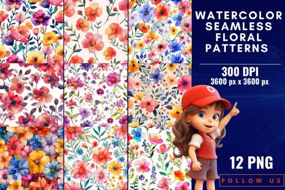 Download Watercolor Seamless Floral Patterns - Seamless Collection