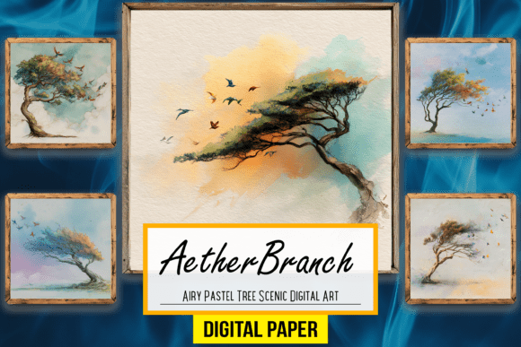 Download Airy Pastel Tree Scenic Digital Artwork - Art Collection