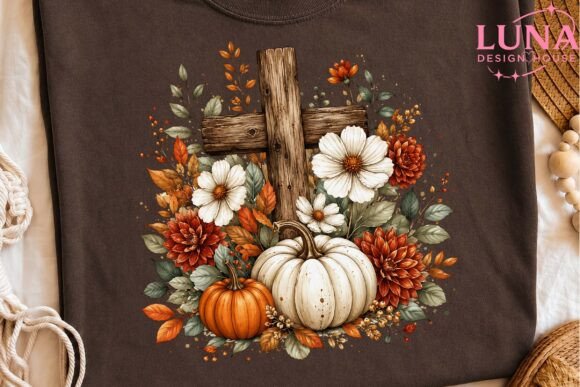 Download Fall Cross Pumpkin Floral PNG Clipart - Art Collection