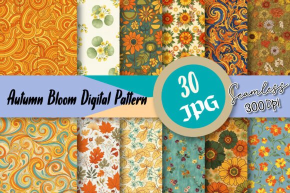 Download Autumn Bloom Seamless Digital Pattern - Seamless Collection