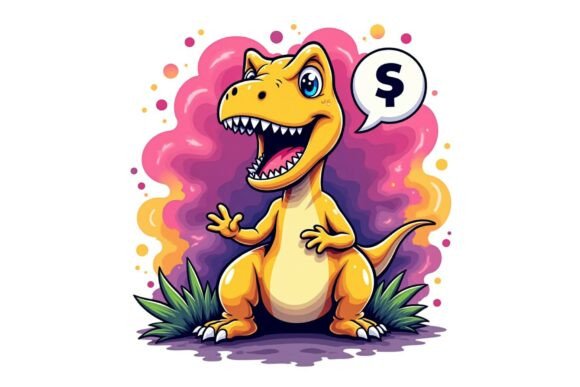 Download Retro Wacky Dinosaur Printable Artwork - Art Collection