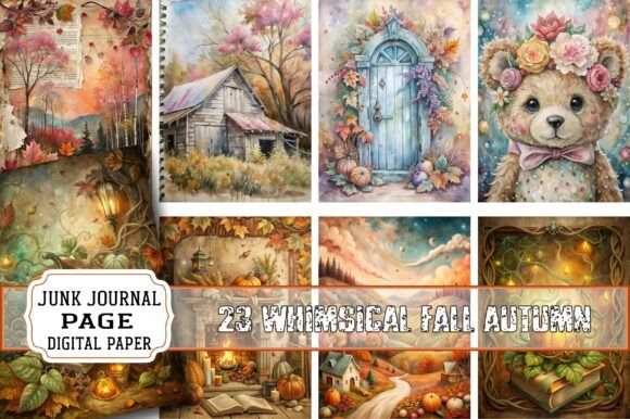 Download Pink Whimsical Fall Autumn Junk Journal - Pink Collection