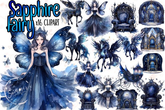 Download Watercolor Sapphire Witch Clipart Bundle - Art Collection