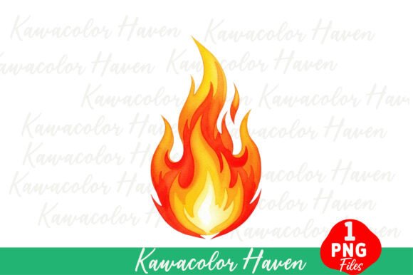 Download Isolated Fire Flames Watercolor - Flames Collection