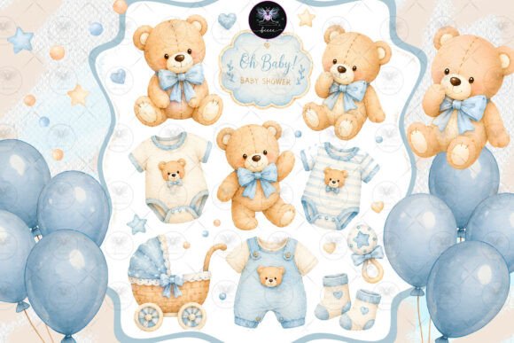 Download Blue Teddy Bear Baby Clipart - Art Collection