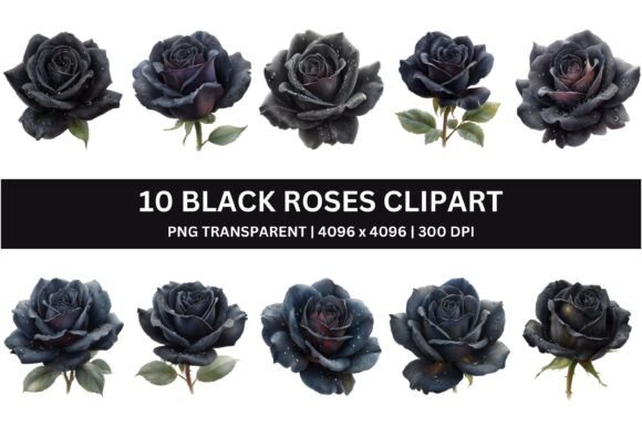 Download 10 Moody Gothic Black Roses Clipart - Art Collection