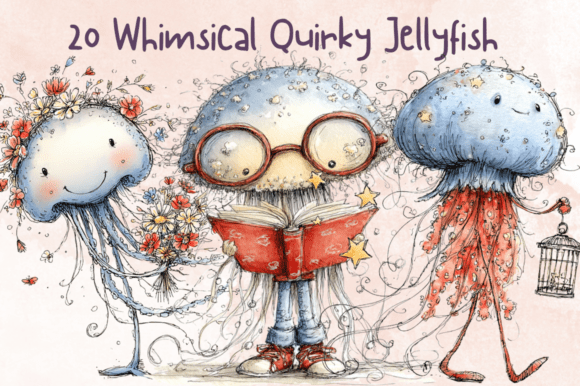 Download Quirky Jellyfish Clipart – Ocean Animals - Art Collection