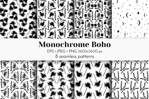 Download Black and White Boho Seamless Patterns - Seamless Collection