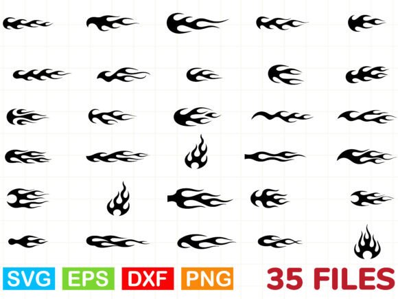 Download Racing Flames Bundle SVG for Vinyl Cutti - Flames Collection