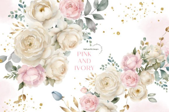 Download Pink Ivory Flowers Bouquets Clipart - Art Collection