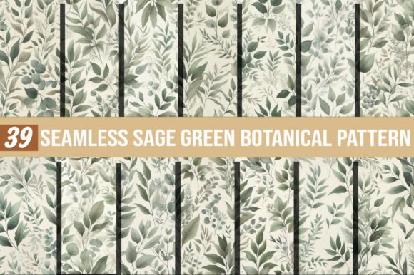 Download Sage Green Botanical Pattern - Sage Collection