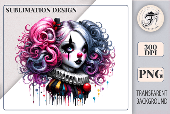 Download Gothic Clown Girl Halloween Clipart PNG - Art Collection