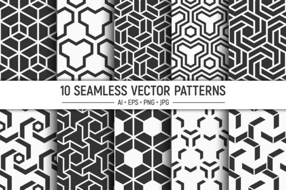 Download 10 Seamless Geometric Vector Patterns - Seamless Collection