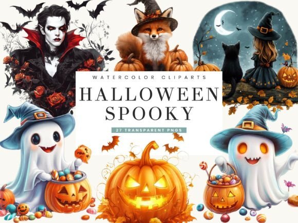 Download Watercolor Halloween Spooky Clipart - Art Collection
