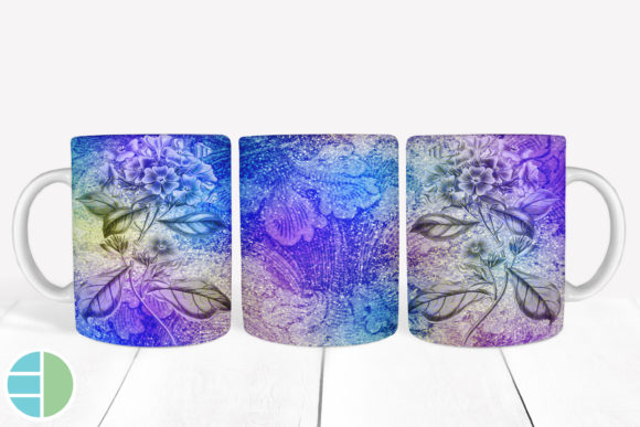 Download Mug Sublimation Vintage Flower Designs - Premium Resources