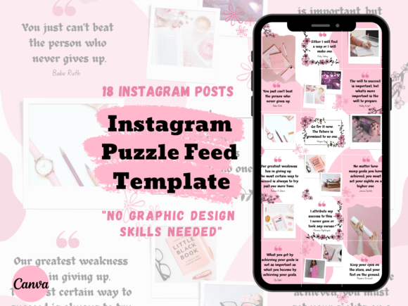 Download Pink Instagram Puzzle Templates Canva - Pink Collection