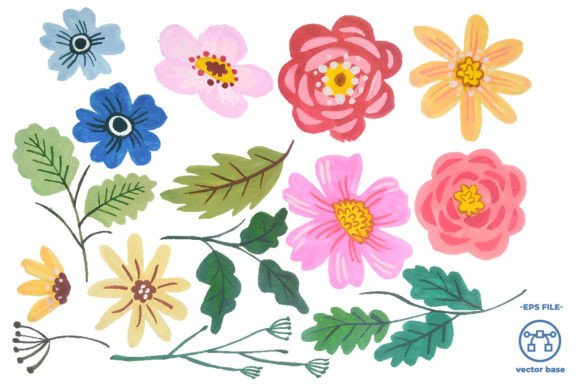 Download Watercolor Flower Elements Clip Art - Art Collection