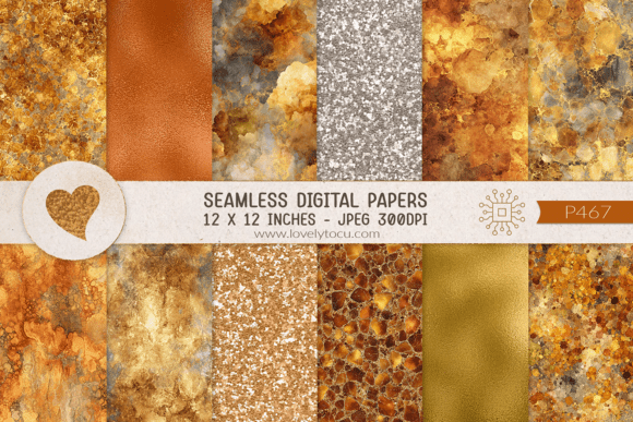 Download Amber Metallic and Stone Textures - Metallic Collection