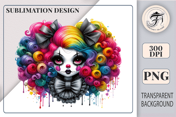 Download Gothic Clown Girl Halloween Clipart PNG - Art Collection