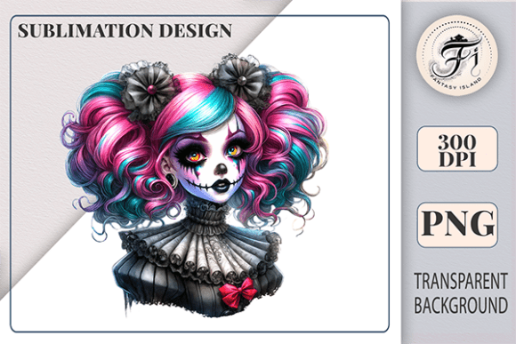 Download Gothic Halloween Clown Girl Clipart PNG - Art Collection