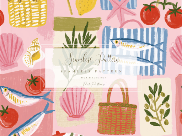 Download Seamless Coastal Summer Market Pattern PNG - Seamless Collection