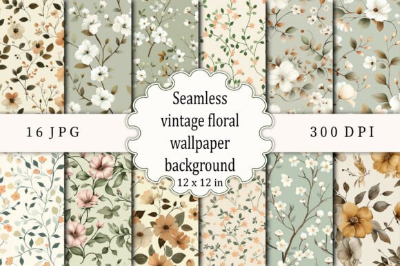 Download Seamless Vintage Floral Wallpaper Patter - Seamless Collection