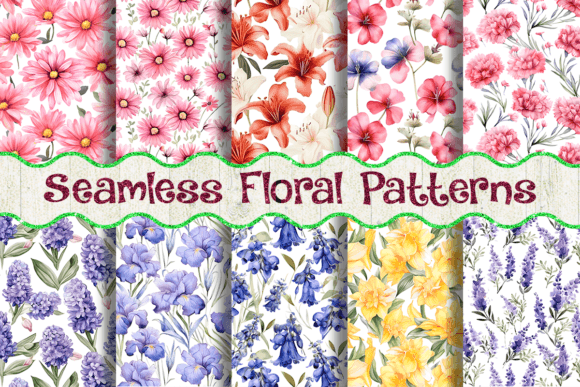 Download Seamless Floral Patterns Watercolor - Seamless Collection