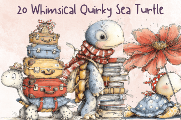 Download Whimsical Quirky Sea Turtle Clipart - Art Collection