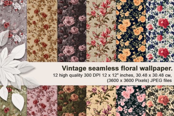 Download Vintage Seamless Floral Wallpaper. - Seamless Collection