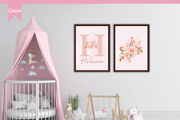 Download Custom Name Girl Nursery Wall Art, Canva - Art Collection
