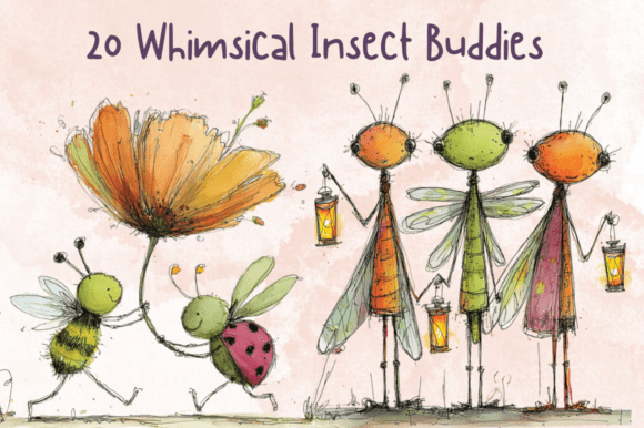 Download Insect Buddies Whimsical Clipart - Art Collection