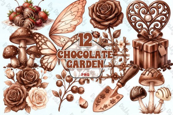 Download Chocolate Garden Clipart Elements PNG - Art Collection