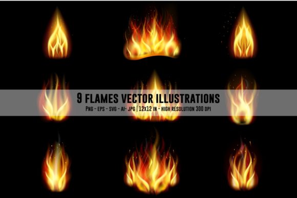 Download Flames Vector Set - Flames Collection
